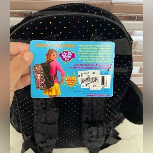 Lisa Frank Backpack - Rainbow Dot Design, Full Sized w/ Compartments kidcore